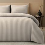 Pamposh Saten Çizgili Nevresim Takımları - Premium Otel Kalitesinde Yorgan Kılıfı Yatak Takımları - Hipoalerjenik Ultra Yumuşak Mikrofiber Nevresim Takımı (Balık, King (220 x 230 cm))