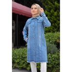 Pamuk Butik Kadın Altı Püsküllü Kot Ceket - Açık Mavi - 38