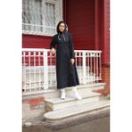 Pamuk Butik Kadın Kanguru Cepli Ferace Kot Kap - Siyah - 38
