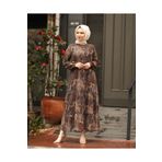 Pamuk Butik Kadın Tesettür Şal Desenli Astarlı Şifon Elbise