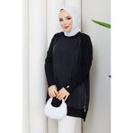 Pamuk Butik Kadın Yandan Fermuarlı İpek Kupra Merserize Triko Tunik
