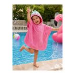 PAMUK HANIM Outlet %100 Pamuk Kız-Erkek Çocuk Deniz, Plaj, Havuz, Banyo Havlu Panço PEMBE/ÇİLEK