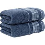 Pamuk Havlu Ladin Yumuşak ve Su Emici Banyo Havlusu 50X90 - İndigo