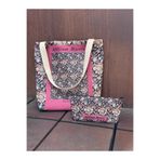 pamukcanta William Morris Kanvas Bez Çanta& Makyaj Çantası Yıkanabilir Metal Çıtçıtlı Cepli (2'li Set)