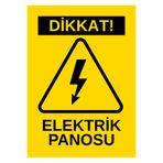 Pamukçu Ambalaj Dikkat Elektrik Panosu Uyarı Levhası (25x35 - Dekota Foam - Dijital Baskı)