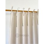 PAMUKIDEA Ip Bağcıklı - Bağlamalı Rustik Perde Natural Sade Düz %100 Pamuklu Buldan Keten (En x Boy) Tek Kanat - Açık Bej - 150 x 220 cm