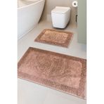 Pamukkent Süper Emici 2'li%100 Pamuk Ultra Lüks Banyo Paspası Seti 60x100 cm ve 50x60 cm (AntikPembe)