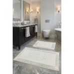 Pamukkent Süper Emici 2'li%100 Pamuk Ultra Lüks Banyo Paspası Seti 60x100 cm ve 50x60 cm (Beyaz)
