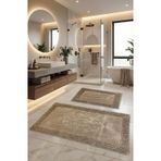 Pamukkent Süper Emici 2'li%100 Pamuk Ultra Lüks Banyo Paspası Seti 60x100 cm ve 50x60 cm (Koyu Kahverengi)