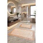 Pamukkent Süper Emici 2'li%100 Pamuk Ultra Lüks Banyo Paspası Seti 60x100 cm ve 50x60 cm (Yavruağzı)