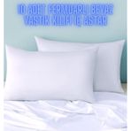 Pamuklu 10 Adet Beyaz Yastık Kılıfı İç Astar Fermuarlı
