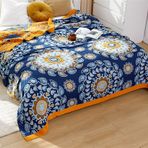 Pamuklu Battaniye Ters Çevrilebilir Battaniye Yumuşak Yatak Örtüsü Kanepe Örtüsü Ev Dekorasyonu için Rahat Battaniye, 200 x 230 cm - Çiftlik Evi Tarzı