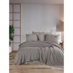 Pamuklu Beğenal Premium Çift Kişilik Nakışlı Pike Takımı - Vizon - 240 X 260 cm