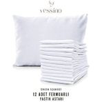 Pamuklu Beyaz Yastık Kılıfı 12 Adet Fermuarlı Yastık Astarı Düz Desen 50x70 cm