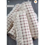 Pamuklu Buldan Işi Berjel Takımı Örtüsü (Koltuk Kollarını Örtmeyen Oturma Grubu Takımı) - 180 x 220 cm - Bordo