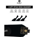 Pamuklu Erkek Babet Çorap Dikişsiz Görünmez Kaydırmaz Silikonlu 3’lü Paket - 40 - 44 - Siyah