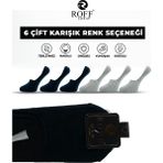 Pamuklu Erkek Babet Çorap Dikişsiz Görünmez Kaydırmaz Topuk Silikonlu 6’lı Paket - 40 - 44 - Lacivert - Gri