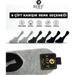 Pamuklu Erkek Babet Çorap Dikişsiz Görünmez Kaydırmaz Topuk Silikonlu 6’lı Paket - 40 - 44 - Siyah - Antrasit - Gri