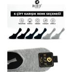Pamuklu Erkek Babet Çorap Dikişsiz Görünmez Kaydırmaz Topuk Silikonlu 6’lı Paket - 40 - 44 - Siyah - Lacivert - Gri