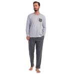 Pamuklu Erkek Büyük Beden Uzun Kol Pijama Takım, 503100