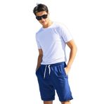 Pamuklu Erkek Casual Şort 2 İplik Yan Cepli Bağcıklı Regular Fit Kalıp Boru Paça Gri Günlük Bermuda (İndigo, M)