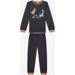 Pamuklu Erkek Çocuk Dino Boo Antik Yeşil Pijama Takımı - 9 - 10 Yaş