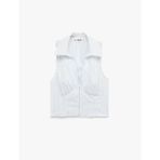 Pamuklu Fermuarlı Kolsuz Klasik Yaka Çizgili Crop Bluz