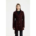 Pamuklu Gabardin Kruvaze Fıt Ceket Bordo - XL