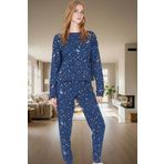Pamuklu Galaksi Desenli Pijama Takımı Rahat Şık Kışlık Kaliteli İşçilik Premium Kalite