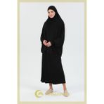 Pamuklu Iki Parça Kollu Namaz ve ümre Elbisesi.. - Siyah - Standart