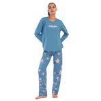 Pamuklu Kadın Büyük Beden Uzun Kol Pijama Takım, 403133
