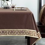 Pamuklu Keten Püsküllü Dantel Masa Örtüsü 130 x 130 cm - Partiler, Ziyafetler, Kahve ve Etkinlikler için Şık Yemek Masası Örtüsü - Şık Ev Dekoru Aksesuarı