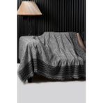 Pamuklu Lüks Kaymaz Koltuk Örtüsü | Koltuk Şalı | Çok Amaçlı Örtü - 170 x 220 cm - Siyah