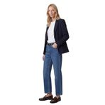 Pamuklu Normal Bel Düğmeli Düz Paça Denim Pantolon - Straight Fit Jean