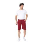 Pamuklu Örme Slim Fit Erkek Şort (Bordo, XXL)