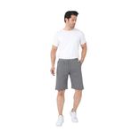 Pamuklu Örme Slim Fit Erkek Şort (Gri, L)