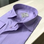 Pamuklu Oxford Uzun Kollu Unisex Gömlek (Standart Kalıp) - XL - Lila