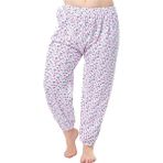 Pamuklu Paçalı Don, Yazlık Çiçek Desenli Emprime Pijama Paça Lastikli Battal - Mavi - Mor - Süper Battal