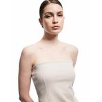 Pamuklu Slim Fit Straplez Bluz
