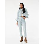 Pamuklu Slim Fit Yüksek Bel Mom Jean Pantolon - Mom Slim Jean