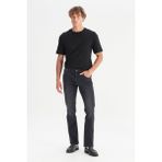 Pamuklu Straight Fit Greensboro Denim Jean Kot Pantolon - Siyah - 36
