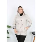 Pamuklu, Su Itici, Astarlı, Kapşonlu, Terletmez, Baharlık, Trençkot, - Krem - 56