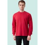 Pamuklu Sweatshirt Kışlık Erkek Süveter Galanthus Basic Rahat Kesim Günlük Iş Kullanımı Için - Bordo - 3XL