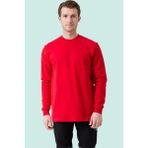 Pamuklu Sweatshirt Kışlık Erkek Süveter Galanthus Basic Rahat Kesim Günlük Iş Kullanımı Için - Kırmızı - 4XL