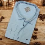Pamuklu Uzun Kollu Açık Mavi Erkek Gömlek (Regular Kalıp) - 2XL