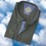 Pamuklu Uzun Kollu Antrasit Erkek Gömlek (Slim Fit Kalıp) - XL