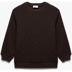 Pamuklu Uzun Kollu Bisiklet Yaka Basic Okul Sweatshirt - Kahve - 9 - 10 Yaş