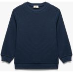 Pamuklu Uzun Kollu Bisiklet Yaka Basic Okul Sweatshirt - Lacivert - 9 - 10 Yaş