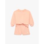 Pamuklu Uzun Kollu Bisiklet Yaka Sweatshirt ve Şort Takım - 2'li Set