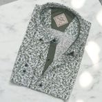 Pamuklu Uzun Kollu Haki Erkek Gömlek (Slim Fit Kalıp) - 2XL